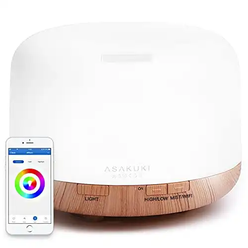 ASAKUKI Smart Wi-Fi Essential Oil Diffuser and Humidifier